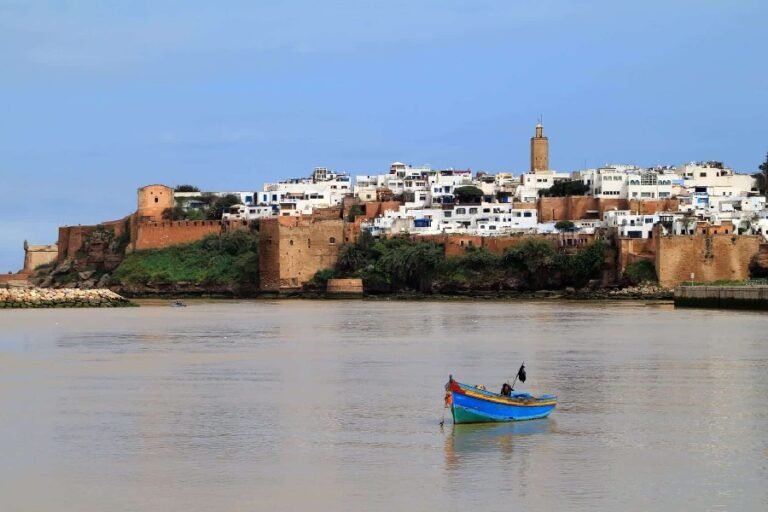 Tangier Morocco skyline and Medina with sea view at sunset