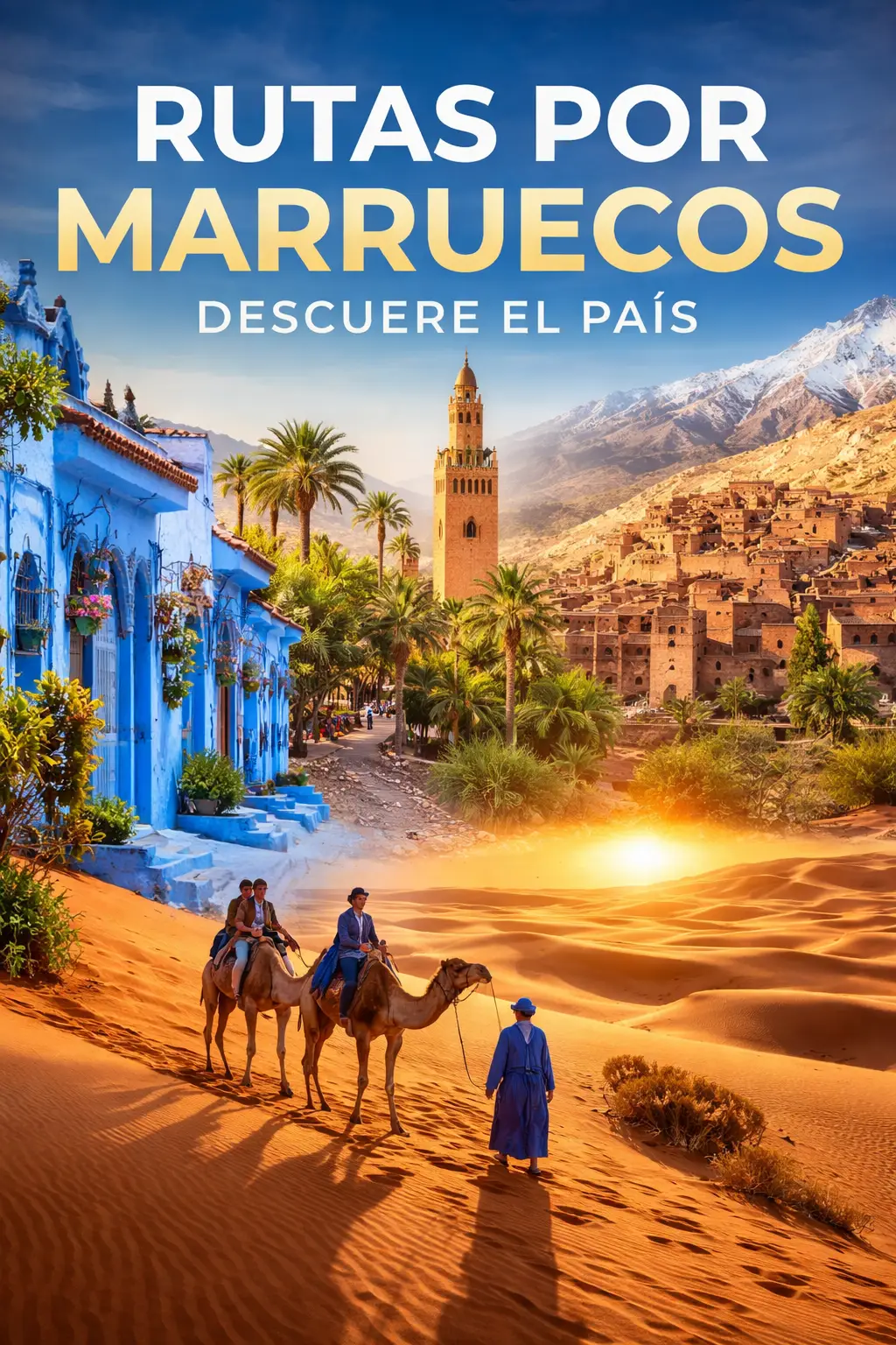ChatGPT Image Mar 29, 2026, 08_36_00 PM Rutas por Marruecos con desierto del Sahara, camellos al atardecer, ciudad azul de Chefchaouen y paisaje tradicional cerca de Ait Ben Haddou