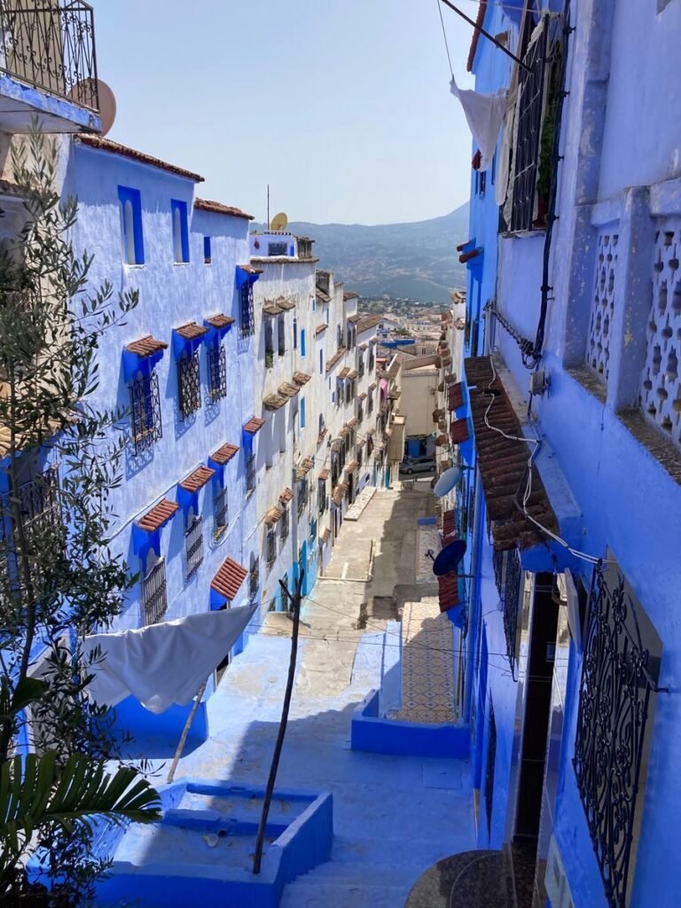 Blue streets of Chefchaouen Morocco in the Rif Mountains
